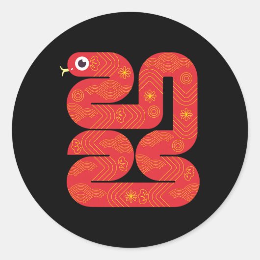 Lunar New Year 2025 - Year Of The Snake Ronde Sticker (Voorkant)