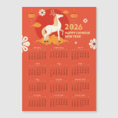 Lunar New Year 2026 Horse Calendar Magnetic Card (Voorkant)