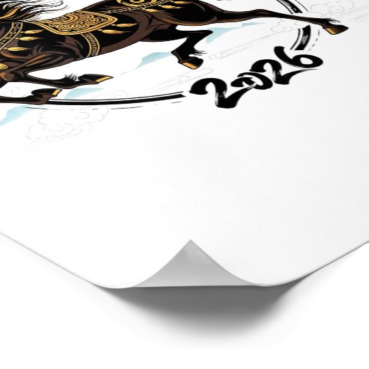 Lunar New Year 2026 Horse Chinese Zodiac Celebrati Poster (Hoek)