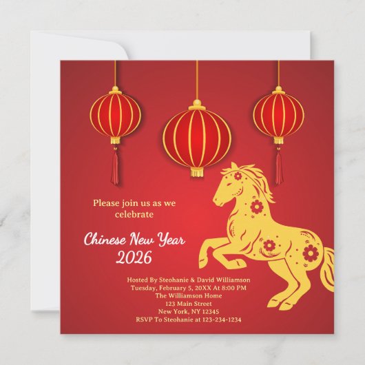 Lunar New Year 2026 | Year of the Horse Kaart (Voorkant)