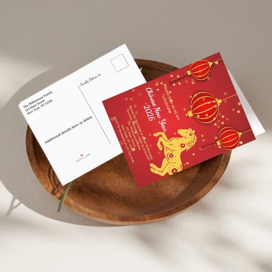 Lunar New Year 2026 | Year of the Horse Uitnodiging Briefkaart