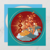 Lunar New Year Greeting Card in Cantonees Chinees Feestdagenkaart (Voorkant / Achterkant)