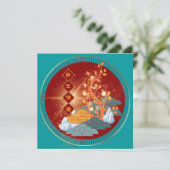 Lunar New Year Greeting Card in Cantonees Chinees Feestdagenkaart (Staand voorkant)