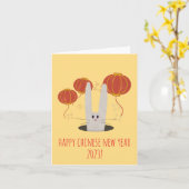 Lunar New Year Greetings for the Year Rabbit Ca Kaart (Gele Bloem)