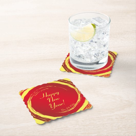 Lunar New Year Happiness Prosperity Harmony Kartonnen Onderzetters (Insitu)