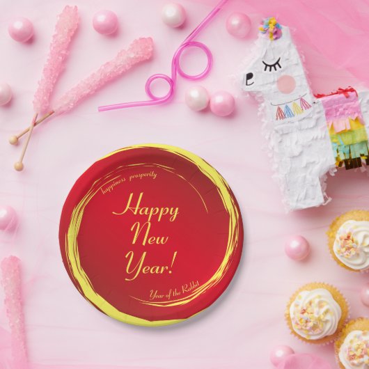 Lunar New Year Happiness Prosperity Harmony Papieren Bordje (Feest)