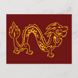 Lunar New Year of Dragon Zodiac Animal Briefkaart