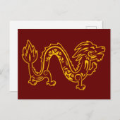 Lunar New Year of Dragon Zodiac Animal Briefkaart (Voorkant / Achterkant)
