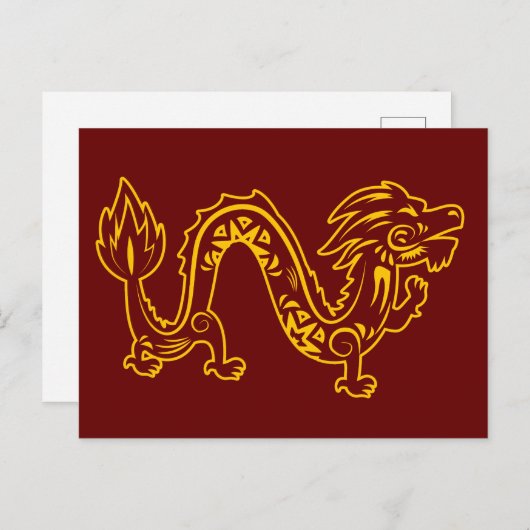 Lunar New Year of Dragon Zodiac Animal Briefkaart (Voorkant / Achterkant)