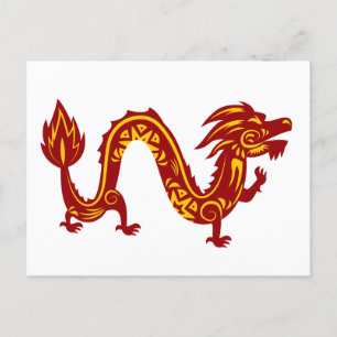 Lunar New Year of Dragon Zodiac Animal Briefkaart