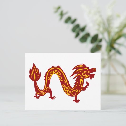 Lunar New Year of Dragon Zodiac Animal Briefkaart (Staand voorkant)