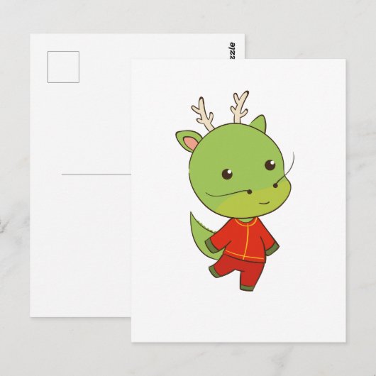 Lunar New Year of Dragon Zodiac Animal Briefkaart (Voorkant / Achterkant)