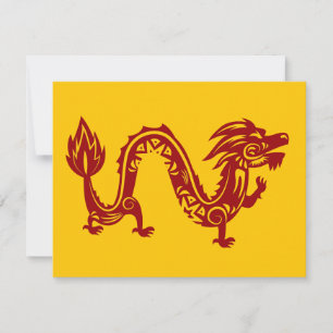 Lunar New Year of Dragon Zodiac Animal Feestdagenkaart