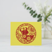 Lunar New Year of Ox 2021 Zodiac Animal Briefkaart (Staand voorkant)