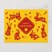 Lunar New Year of Rabbit 2023 Zodiac Animal Briefkaart (Voorkant)