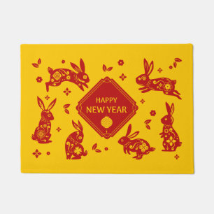 Lunar New Year of Rabbit 2023 Zodiac Animal Deurmat