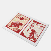Lunar New Year of Rabbit 2023 Zodiac Animal Deurmat (Schuin)