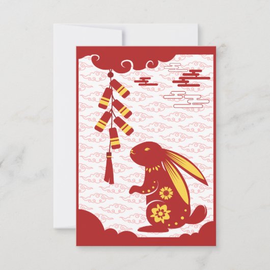 Lunar New Year of Rabbit 2023 Zodiac Animal Kaart (Voorkant)