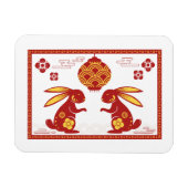 Lunar New Year of Rabbit 2023 Zodiac Animal Magneet (Horizontaal)