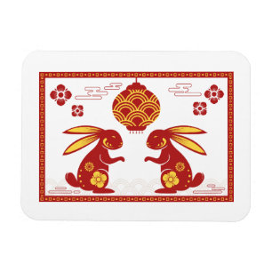 Lunar New Year of Rabbit 2023 Zodiac Animal Magneet