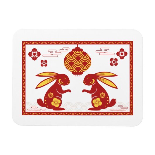 Lunar New Year of Rabbit 2023 Zodiac Animal Magneet (Horizontaal)