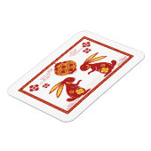 Lunar New Year of Rabbit 2023 Zodiac Animal Magneet (Linkerzijde)