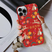 Lunar new year of the rabbit holiday red Case-Mate iPhone case