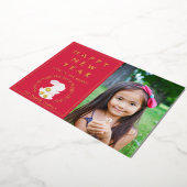 Lunar New Year of the Rabbit Photo Folie Kaart (Gedraaid)