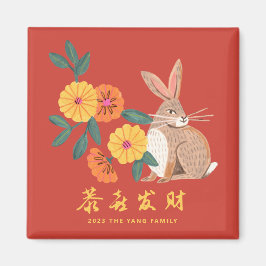 Lunar new year of the rabbit vakantion magnet
