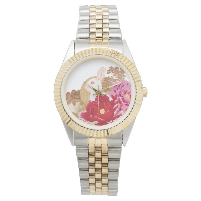 Lunar New Year Rabbit & Camellia Watch Horloge (Voorkant)