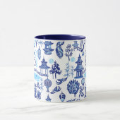 Lunar New Year Rabbit Chinoiserie Blue Mok (Midden)