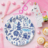 Lunar New Year Rabbit Chinoiserie Papieren Bordje (Feest)