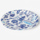 Lunar New Year Rabbit Chinoiserie Papieren Bordje (Gekanteld)