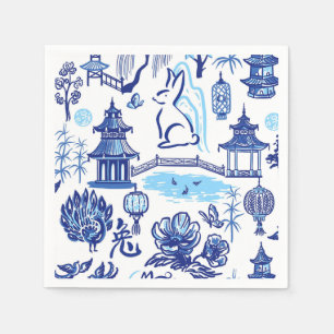 Lunar New Year Rabbit Chinoiseries Napkin Servet