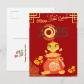 Lunar Nieuwjaar 2025 slang kaart (Voorkant / Achterkant)