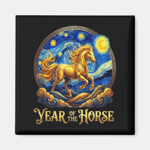 Lunar nieuwjaar het paard jaar chinese zodiak vuur magneet