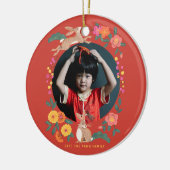 Lunar nieuwjaar konijnenfoto keramisch ornament (Links)