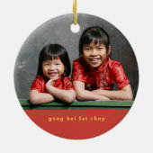 Lunar nieuwjaar konijnenfoto keramisch ornament (Achterkant)