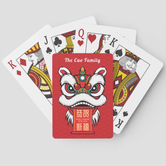 Lunar Nieuwjaar Leeuwendans Pokerkaarten (Achterkant)