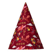 Lunar nieuwjaar van de dragon red Party Pet Feesthoedjes (Voorkant)