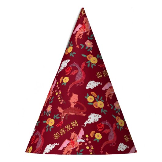 Lunar nieuwjaar van de dragon red Party Pet Feesthoedjes (Links)