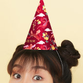 Lunar nieuwjaar van de dragon red Party Pet Feesthoedjes