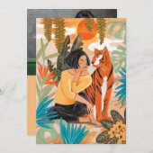 Lunar nieuwjaar van de tijgerfoto feestdagenkaart (Voorkant / Achterkant)