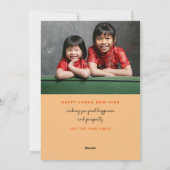 Lunar nieuwjaar van de tijgerfoto feestdagenkaart (Achterkant)