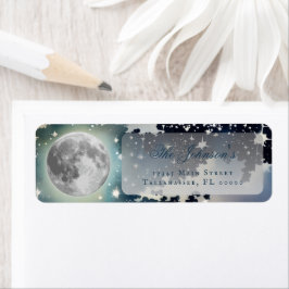 Lunar Night Sky trouwadres Etiket