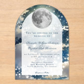 Lunar Night Sky Wedding Acryl Uitnodigingen (Voorkant)