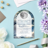 Lunar Night Sky Wedding Acryl Uitnodigingen (Insitu (Huwelijk))