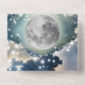 Lunar Night Sky Wedding All In One Uitnodiging (Achterkant)
