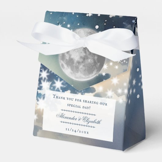 Lunar Night Sky Wedding Bedankdoosjes (Voorkant Zijde)