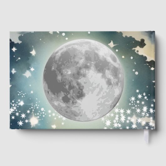 Lunar Night Sky Wedding Folie Gastboek Gastenboek (Achterkant)
